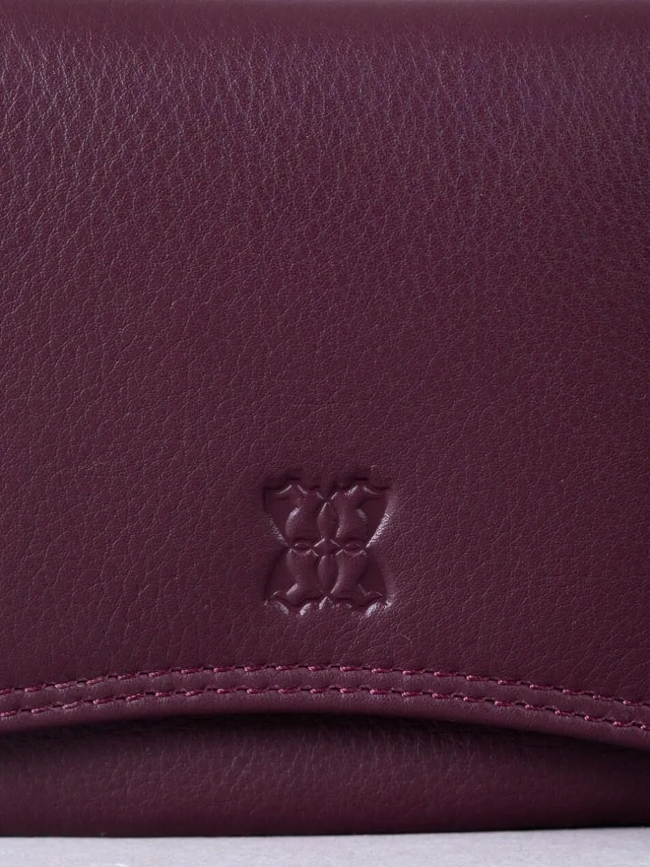 Lakeland Leather Burgundy Small Leather Flapover Purse Sale