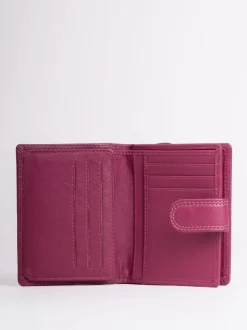 Lakeland Leather Cranberry Small Tab Purse Discount