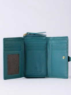 Lakeland Leather Green Medium Icon Stud Tab Purse Outlet