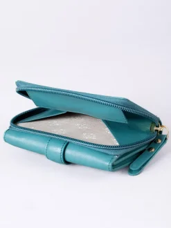 Lakeland Leather Green Medium Icon Stud Tab Purse Outlet