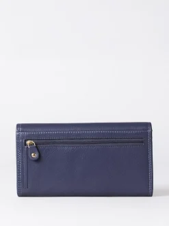 Lakeland Leather Light Purple Large Flapover Purse Sale