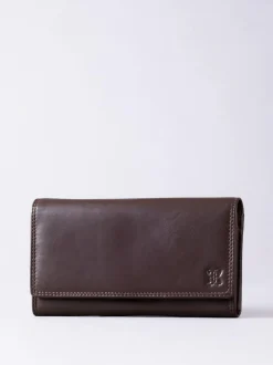 Lakeland Leather Tan Brown Large Flapover Purse Online