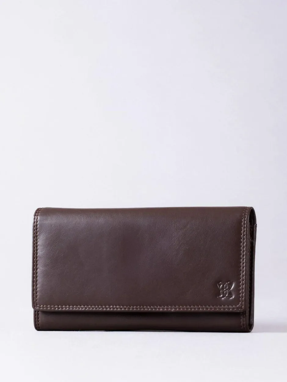 Lakeland Leather Tan Brown Large Flapover Purse Online