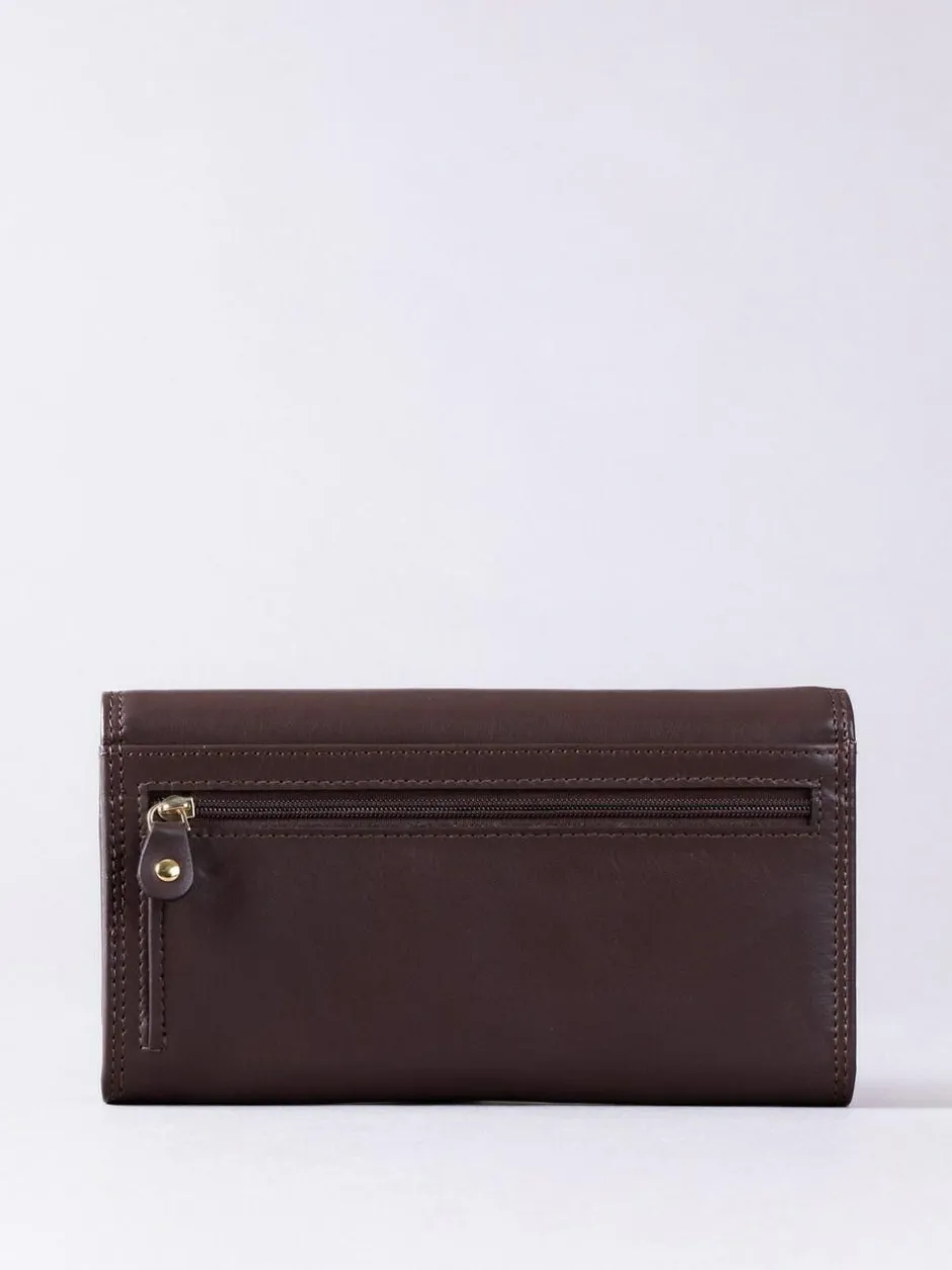 Lakeland Leather Tan Brown Large Flapover Purse Online