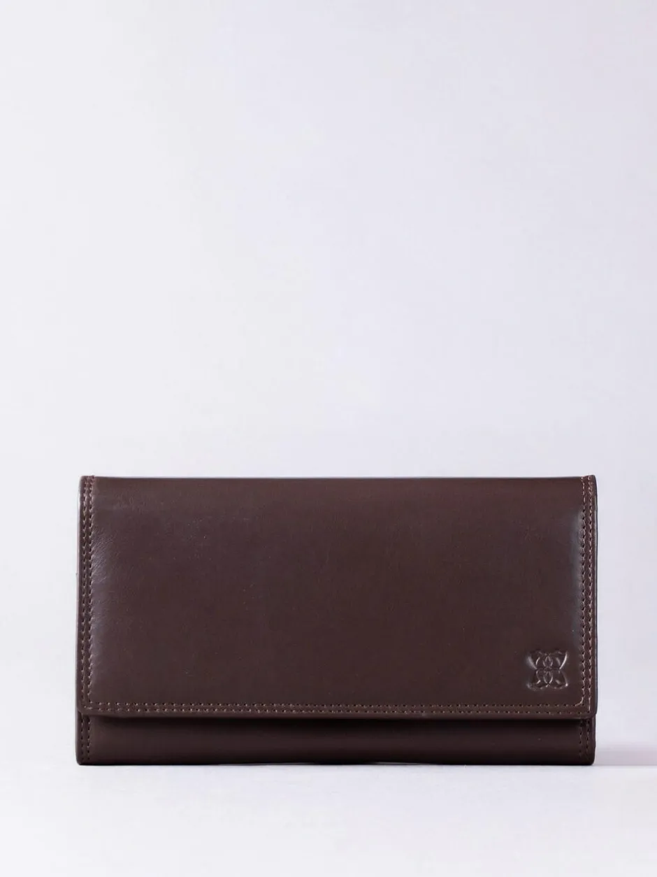 Lakeland Leather Tan Brown Large Flapover Purse Online