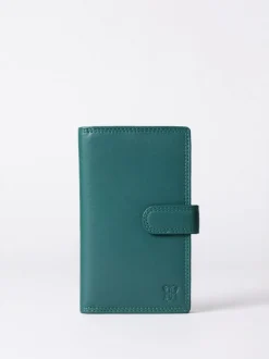 Lakeland Leather Teal Green Medium Tab Purse Discount