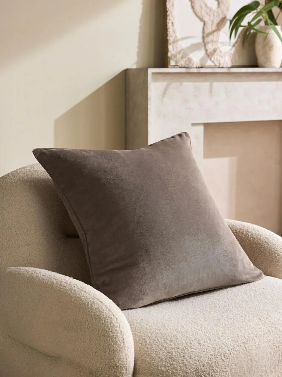 Next Latte 59 x 59cm Soft Velour Cushion New