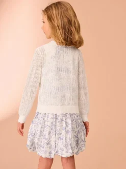Laura Ashley Ecru White Knit Cardigan Sale