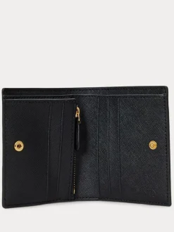 Lauren Ralph Lauren Belting/Blk Belting-Print Leather Compact Wallet Clearance