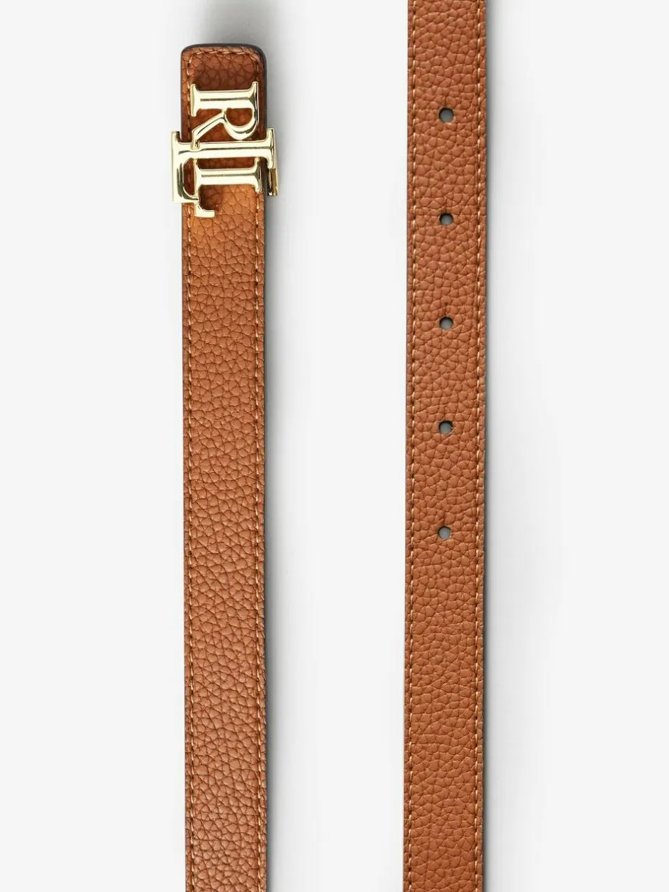 Lauren Ralph Lauren Tan Brown Reversible Monogram Belt