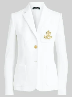 Lauren Ralph Lauren White Anfisa Bullion Jacquard Blazer Discount