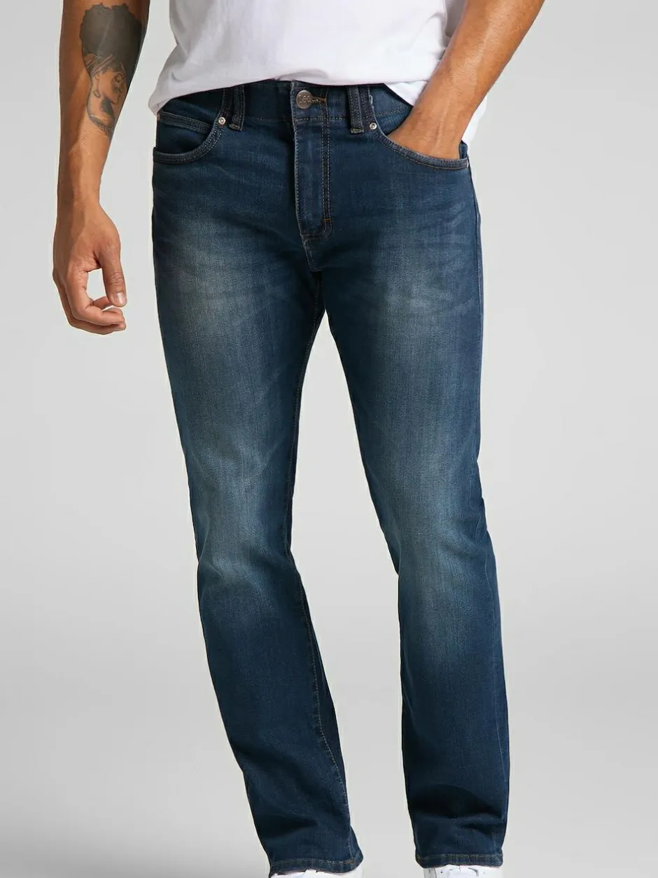 Lee Straight Fit Extreme Motion MVP Jeans Mid Blue Denim Discount