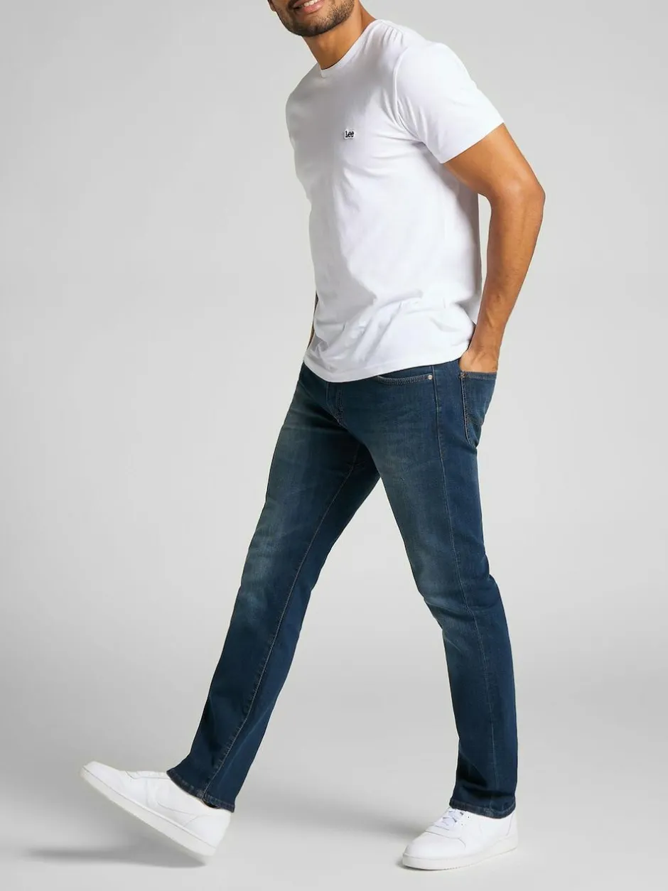 Lee Straight Fit Extreme Motion MVP Jeans Mid Blue Denim Discount