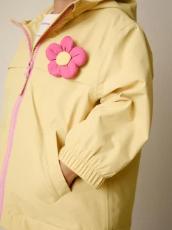 Next Waterproof Cagoule Jacket (6mths-7yrs) Lemon 3D Flower Best