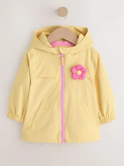 Next Waterproof Cagoule Jacket (6mths-7yrs) Lemon 3D Flower Best