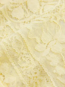 Next Lace Half Sleeve Blouse Lemon Yellow New