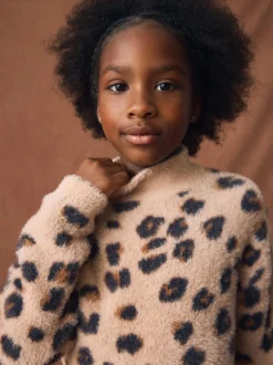 Next Fluffy Jumper (3-16yrs) Leopard Animal Hot