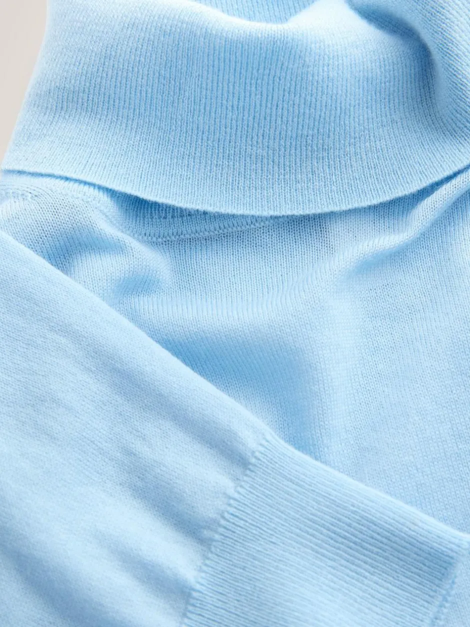 Next 100% Merino Wool N.Premium Roll Neck Jumper Light Blue