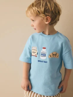 Next Light Blue Breakfast Trio Short Sleeve Appliqué T-Shirt (3mths-7yrs) Best