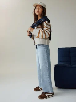 Next Extra Wide Leg Jeans (6-16yrs) Light Blue