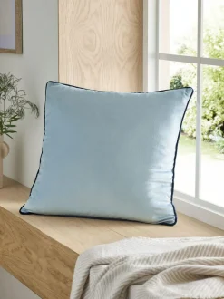 Next Light Blue Matte Velvet Contrast Pipe 50 x 50cm Cushion Best