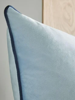 Next Light Blue Matte Velvet Contrast Pipe 50 x 50cm Cushion Best
