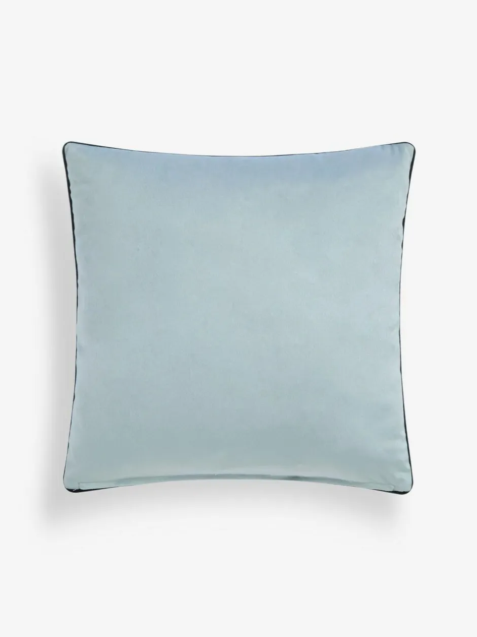 Next Light Blue Matte Velvet Contrast Pipe 50 x 50cm Cushion Best
