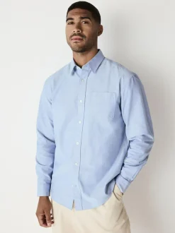 Next Light Blue Regular Fit Long Sleeve Oxford Shirt Discount