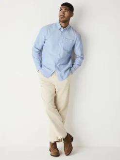 Next Light Blue Regular Fit Long Sleeve Oxford Shirt Discount