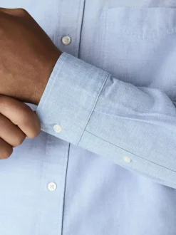 Next Light Blue Regular Fit Long Sleeve Oxford Shirt Discount