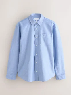 Next Light Blue Regular Fit Long Sleeve Oxford Shirt Discount