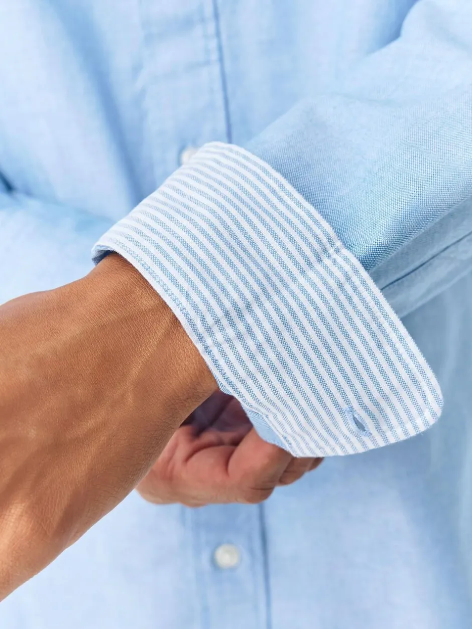 Next Light Blue Regular Fit Long Sleeve Oxford Shirt