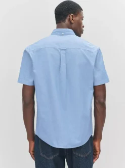Next Light Blue Regular Fit Short Sleeve Oxford Shirt Sale