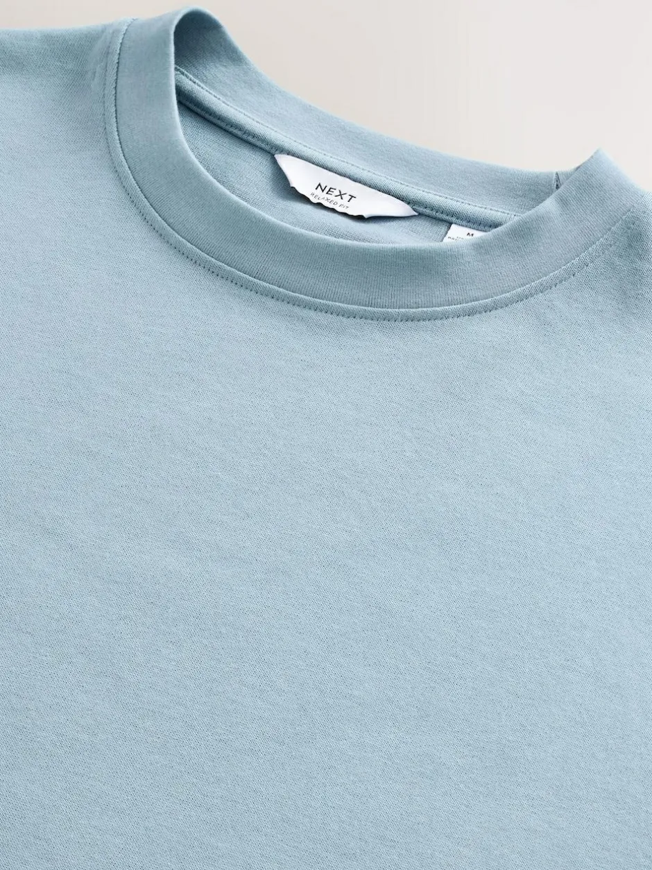 Next Light Blue Relaxed Fit Heavyweight T-Shirt Online