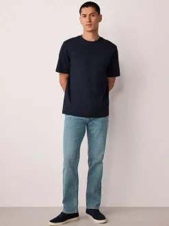 Next Light Blue Straight Fit Motionflex Jeans Outlet