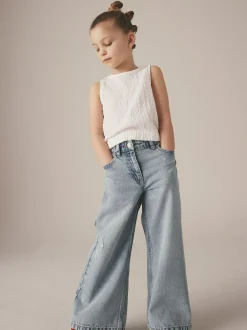 Next Wide Leg Jeans (3-16yrs) Light Blue New