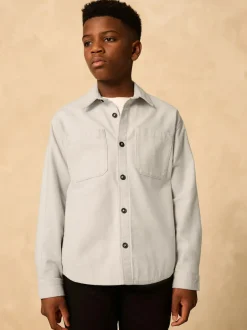 Next Brushed Overshirt (3-16yrs) Light Grey
