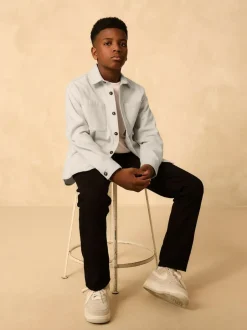 Next Brushed Overshirt (3-16yrs) Light Grey