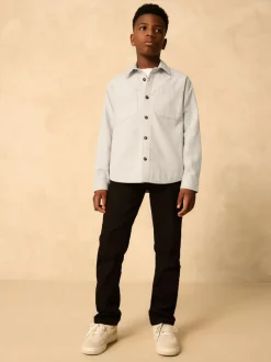 Next Brushed Overshirt (3-16yrs) Light Grey