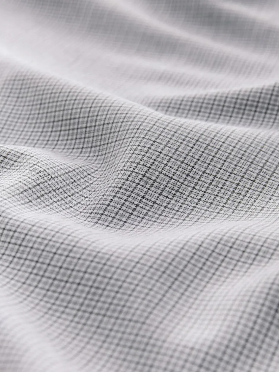 Next Light Grey Regular Fit Check Soft Touch 100% Cotton Smart Long Sleeve Shirt Hot