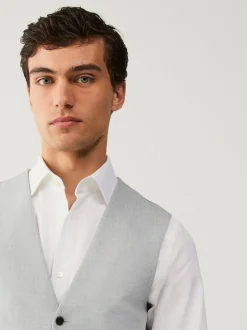 Next Regular Fit Motionflex Stretch Waistcoat Light Grey Discount