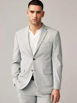 Next Regular Fit Motionflex Stretch Suit Jacket Light Grey