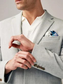 Next Regular Fit Motionflex Stretch Suit Jacket Light Grey