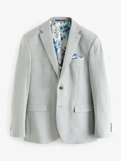 Next Regular Fit Motionflex Stretch Suit Jacket Light Grey