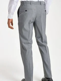 Next Light Grey Regular Fit Stretch Smart Trousers