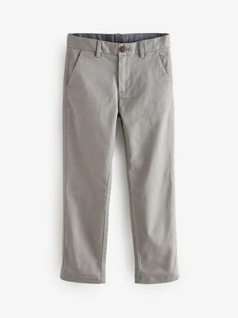 Next Light Grey Regular Fit Stretch Chino Trousers (3-17yrs)