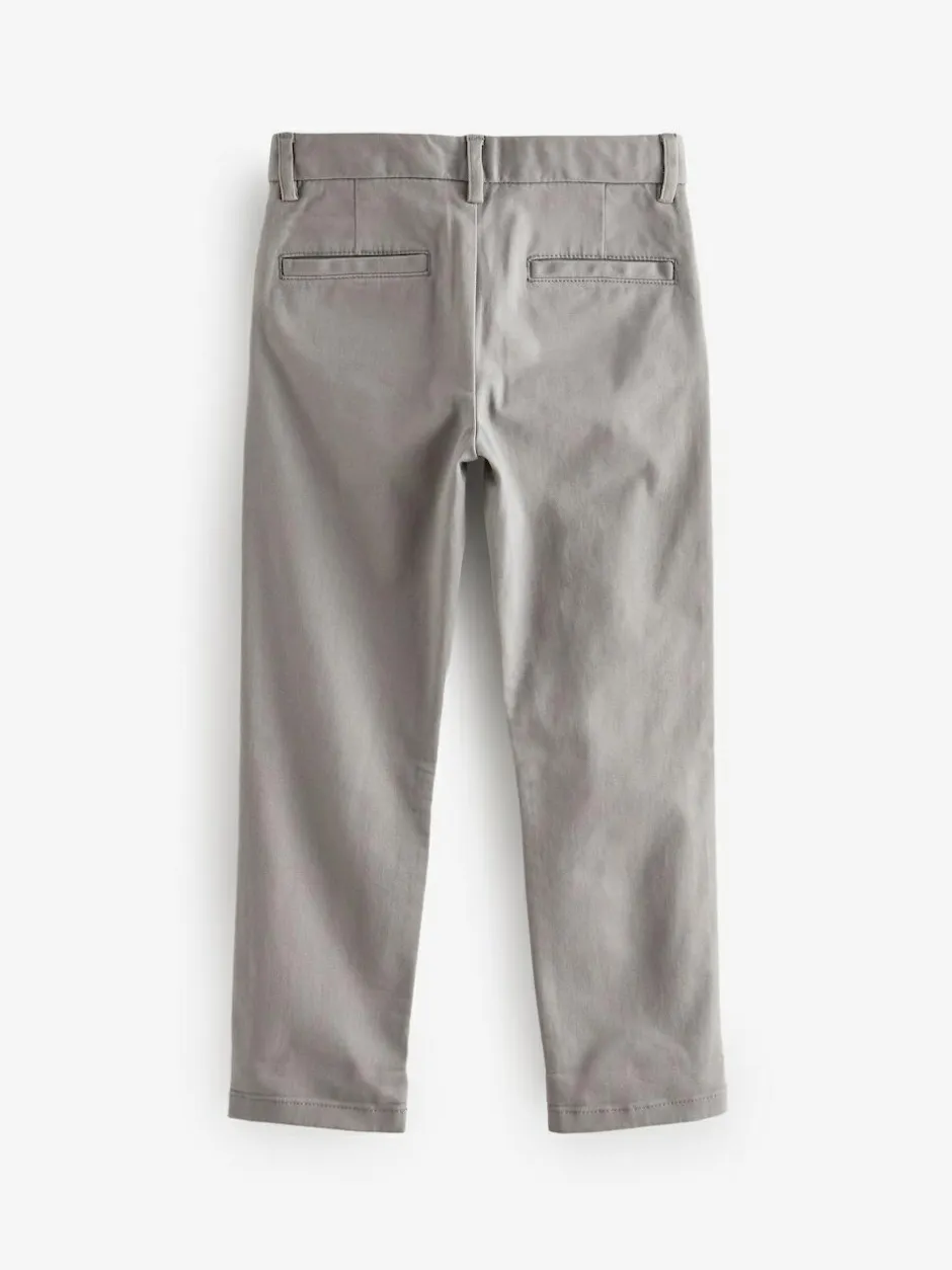 Next Light Grey Regular Fit Stretch Chino Trousers (3-17yrs)