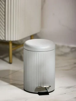 Next Light Grey Rib Soft Close 3 Litre Pedal Bin Sale