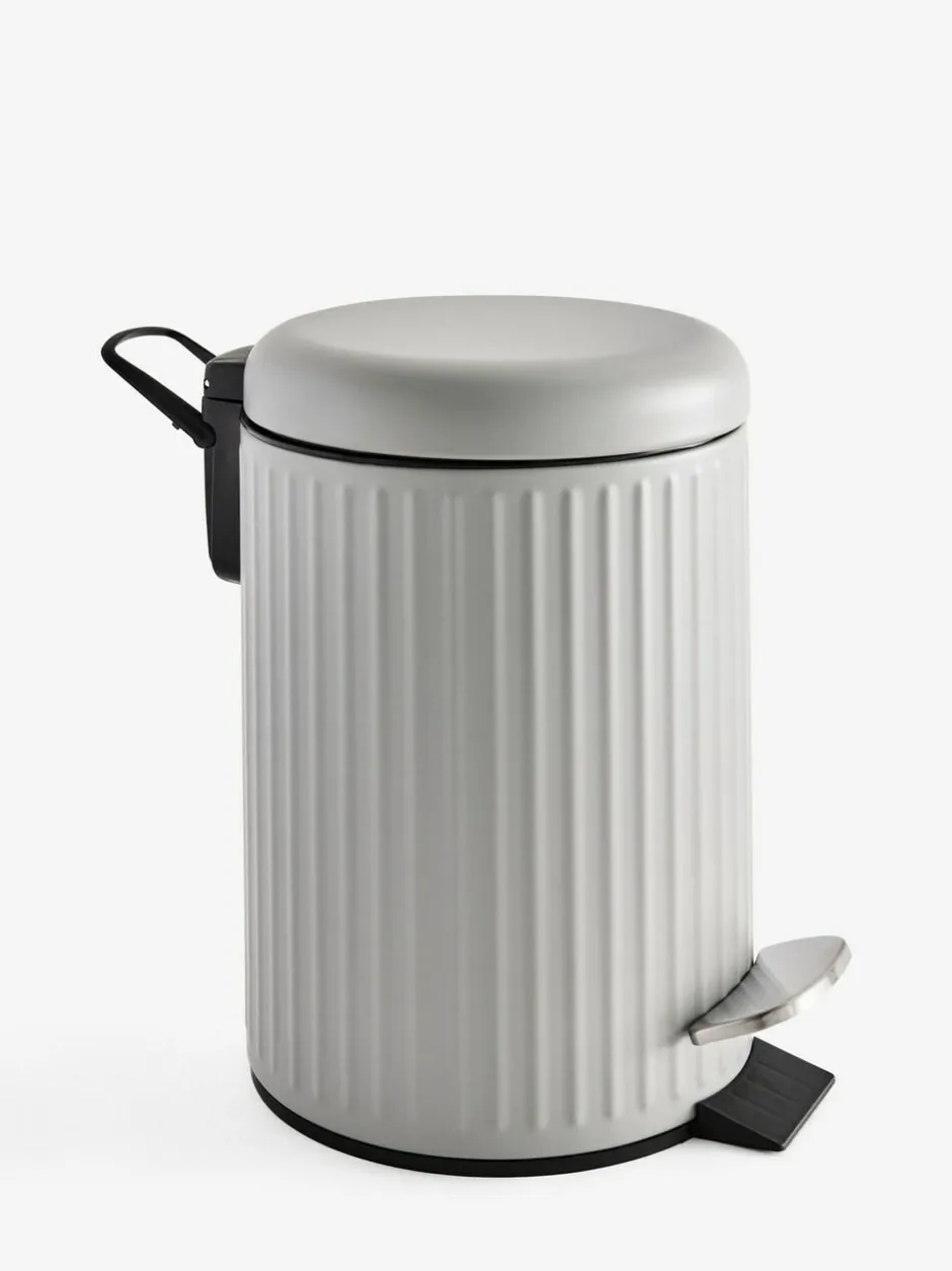 Next Light Grey Rib Soft Close 3 Litre Pedal Bin Sale