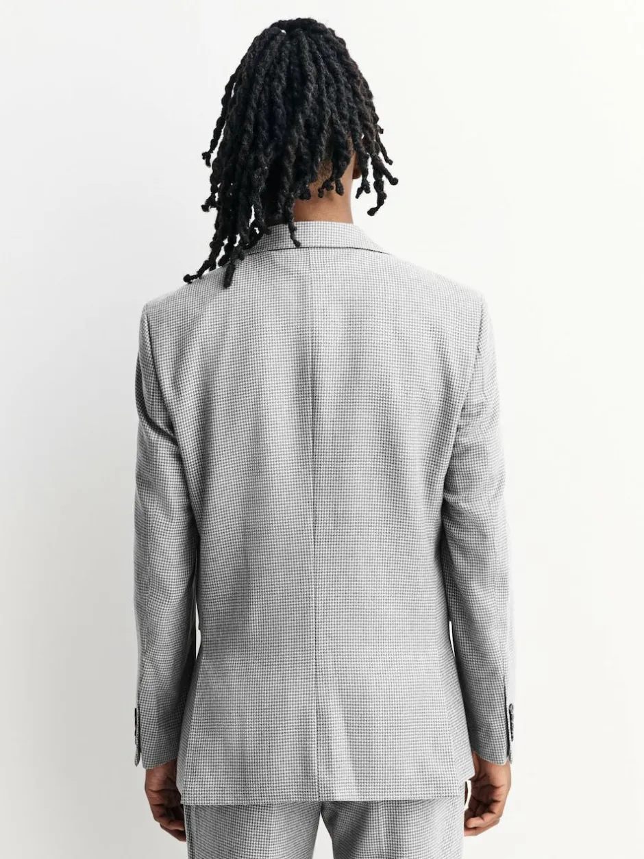 Next Light Grey Tailored Fit Wool Blend Puppytooth Suit Jacket Online